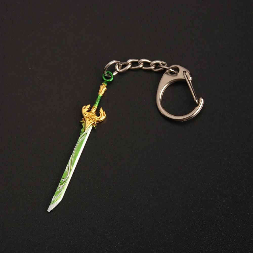 Genshin Impact Weapon 'Primordial Jade Cutter' Keyring Metal Keychain