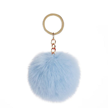 Fur Light Blue Keyring Keychain