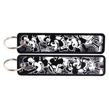 Mickey Mouse 'Steamboat Willie' Embroidered Keyring Keychain