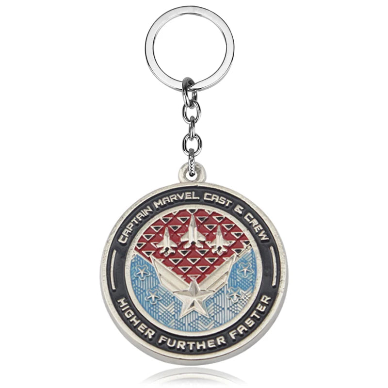 Captain Marvel 'Higher Further Faster' Keyring Metal Keychain