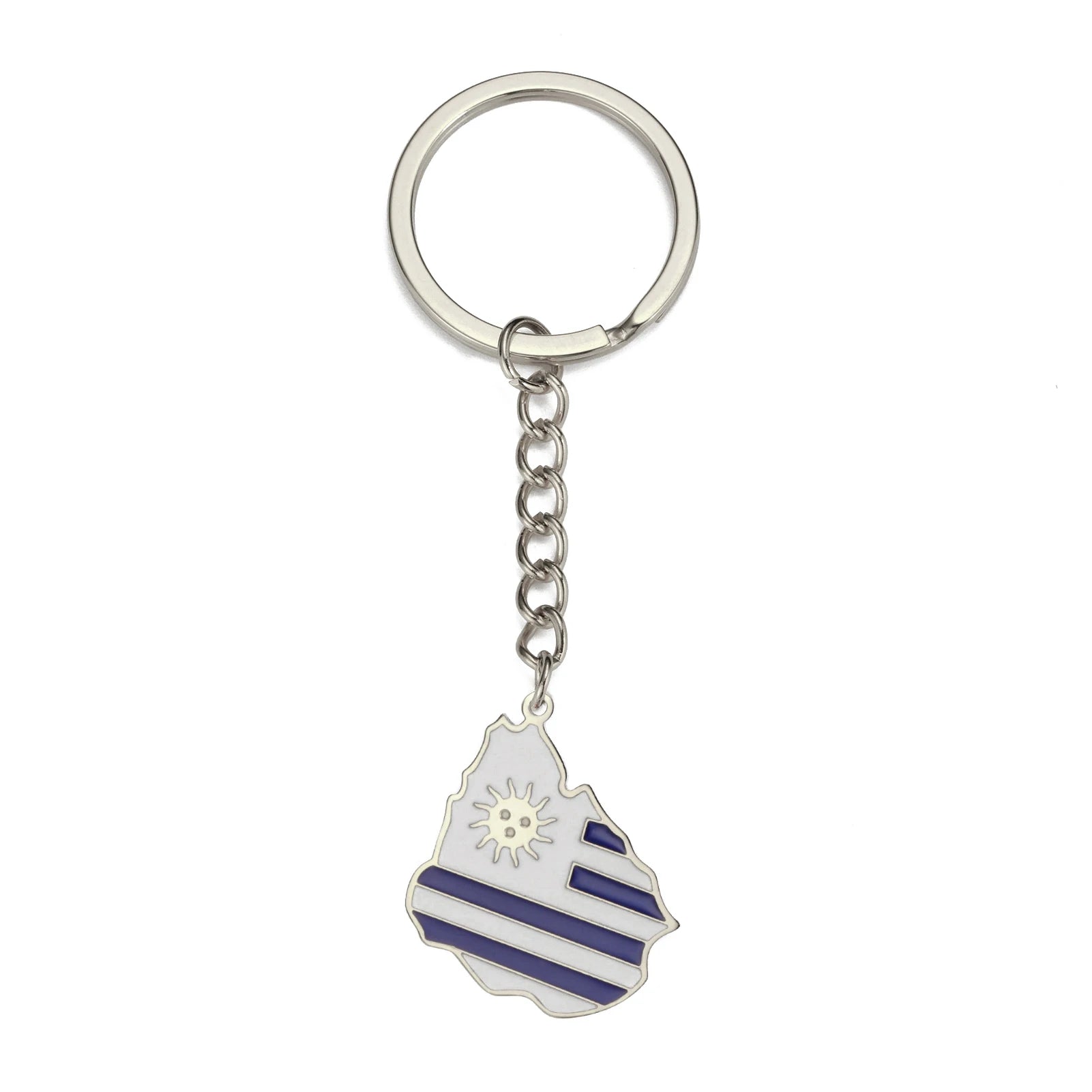 Flag Map 'Uruguay' Keyring Metal Keychain