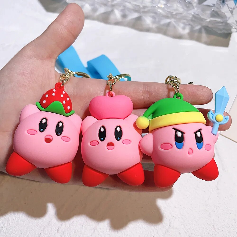 Kirby 'Heart' Keyring Silicone Keychain