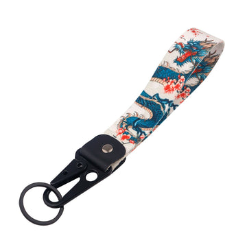 Lucky Dragon Wrist Lanyard Keyring Clip Keychain Starry Sky