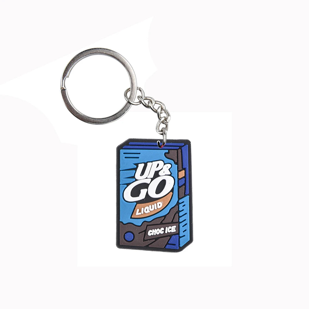 'Up & Go Liquid | Choc Ice' Keyring Rubber Keychain