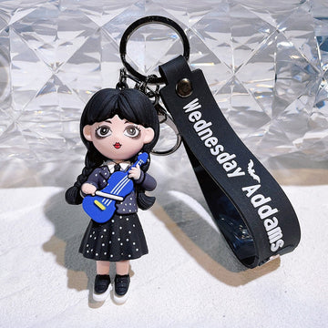Addams Family 'Wednesday Addams | Violin' Keyring Silicone Keychain