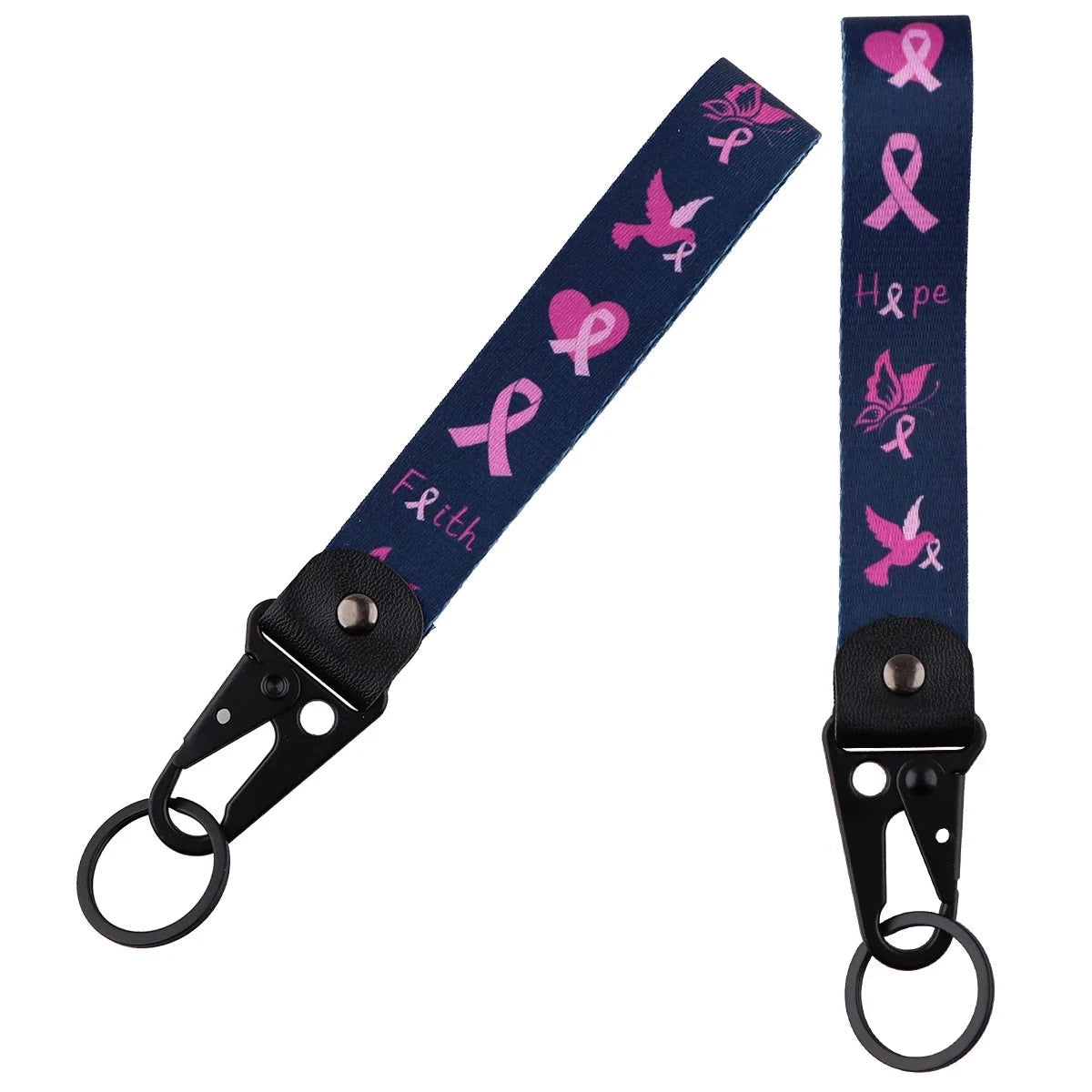 Faith & Hope Wrist Lanyard Keychain with Keyring Clip