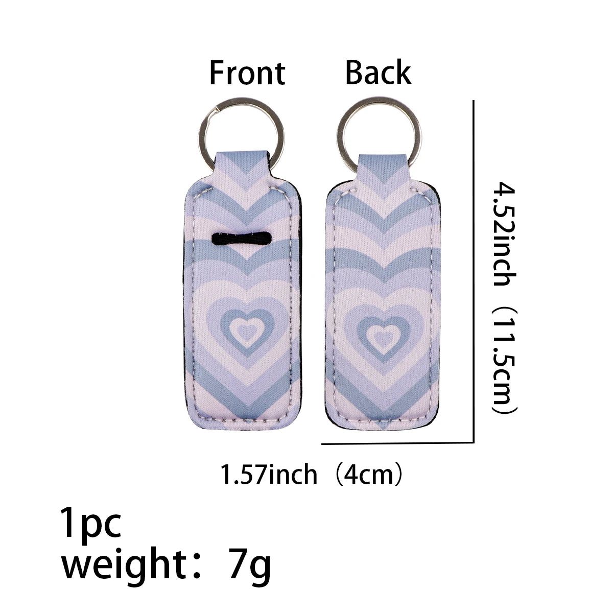 Grayish Gradient Heart Lipstick Holder Keychain