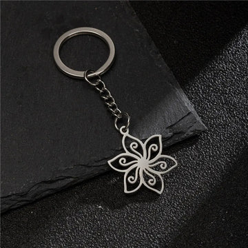 'Filigree Flower' Keyring Metal Keychain