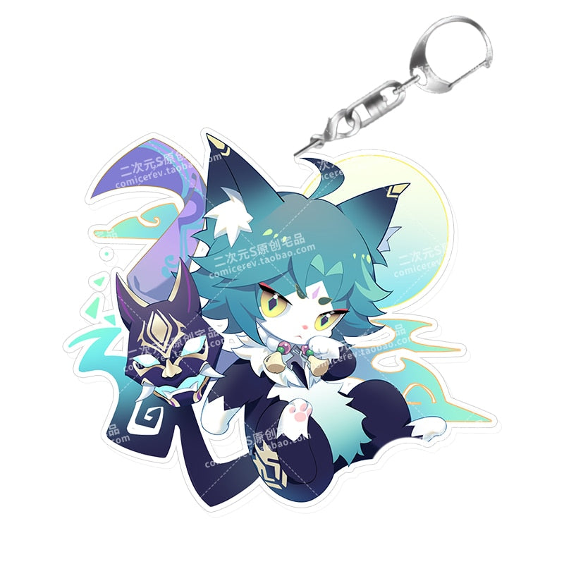 Genshin Impact 'Xiao Cat' Keyring Plastic Keychain