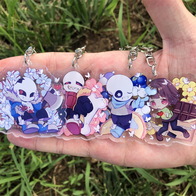 Undertale Sans 'Horror | Flower' Keyring Plastic Keychain