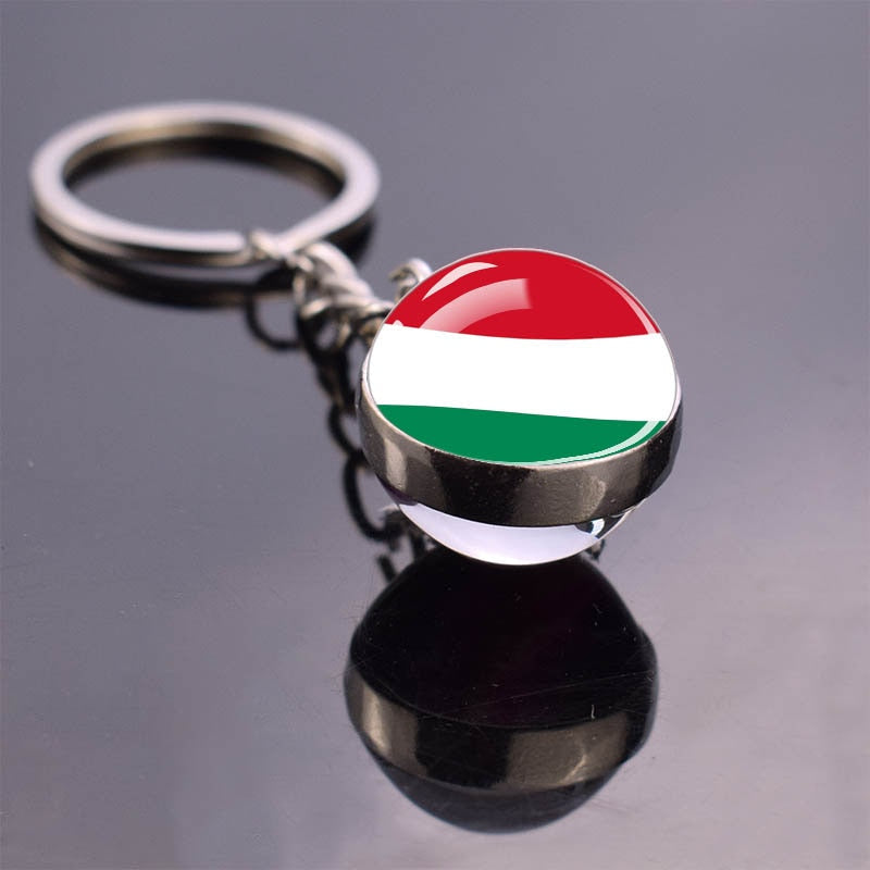Europe Flag 'Hungarian' Keyring Metal Keychain