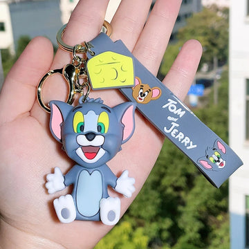 Tom and Jerry 'Cheese | Tom' Keyring Rubber Keychain