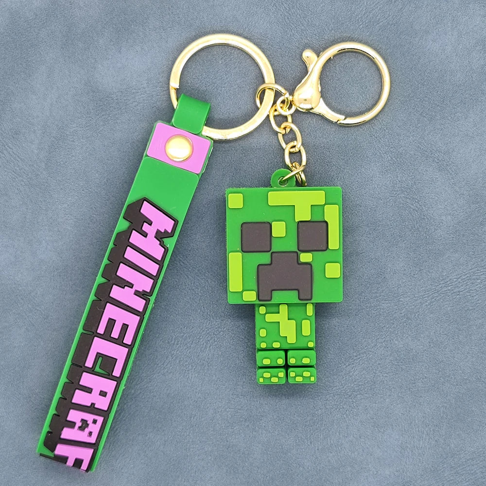 Minecraft 'Creeper' Keyring Silicone Keychain