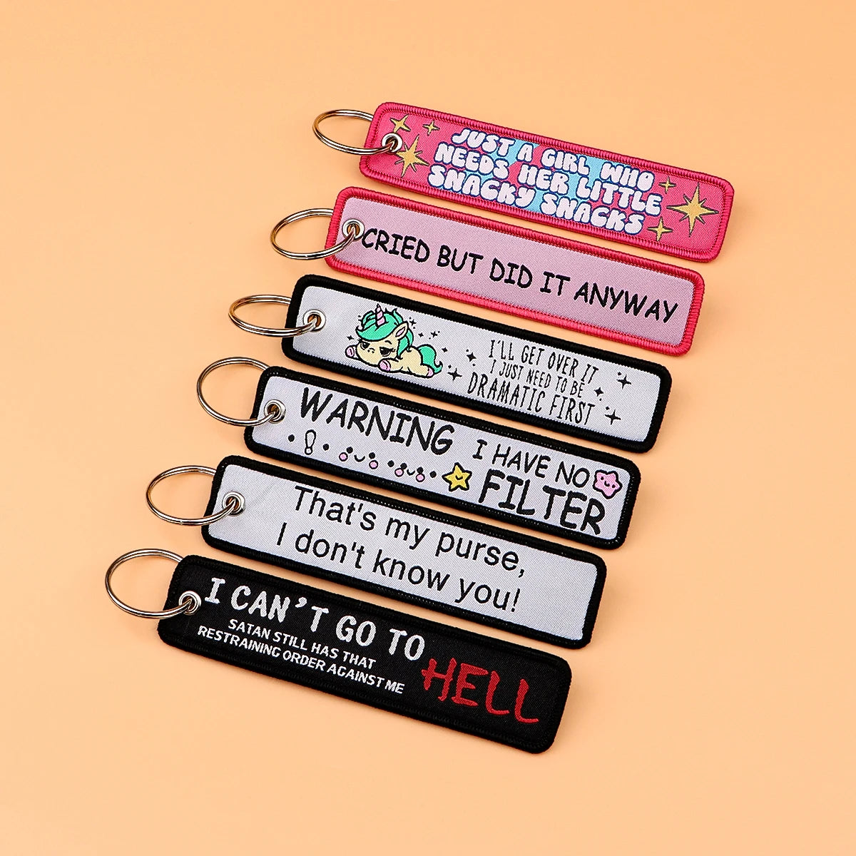 I Can't Go To Hell Embroidered Keyring Keychain