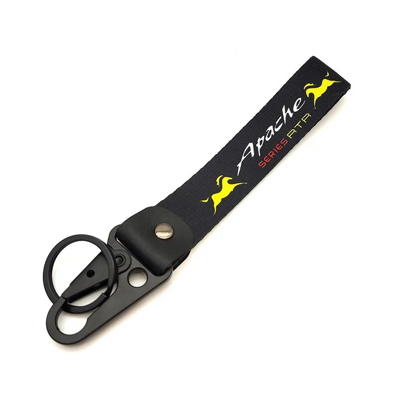 Motorcycle 'Apache RTR' Wrist Lanyard with Keyring Clip Keychain