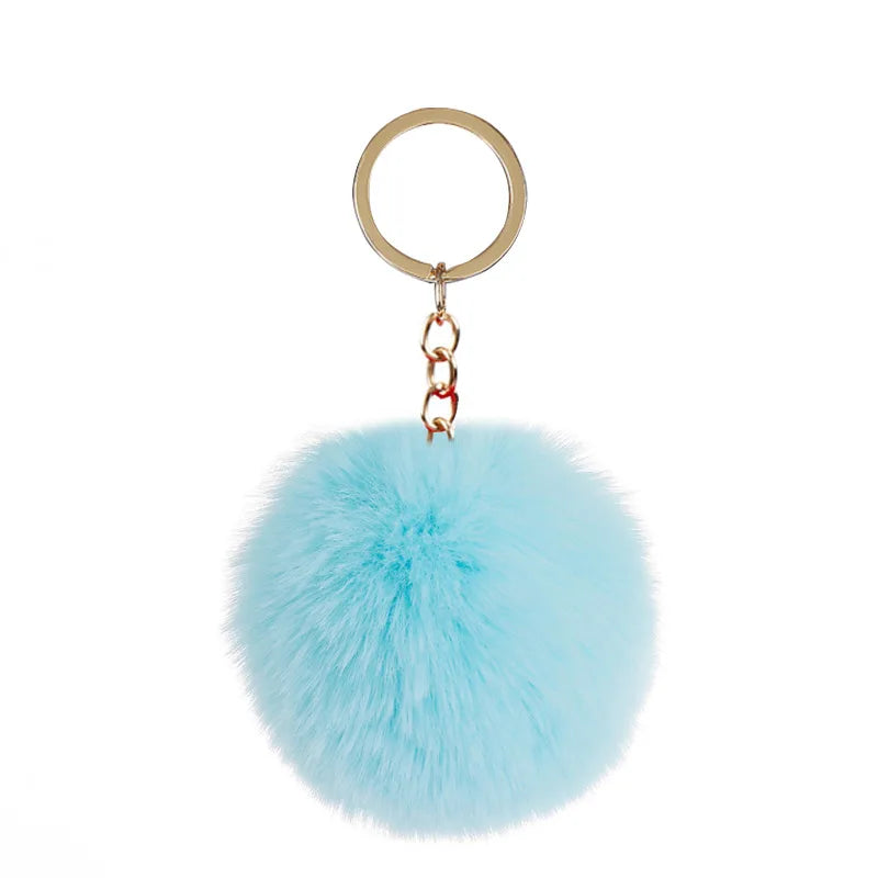 Fur Ocean Blue Keyring Rubber Keychain
