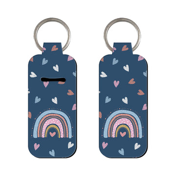 Midnight Heart Rainbow Lipstick Holder Keychain