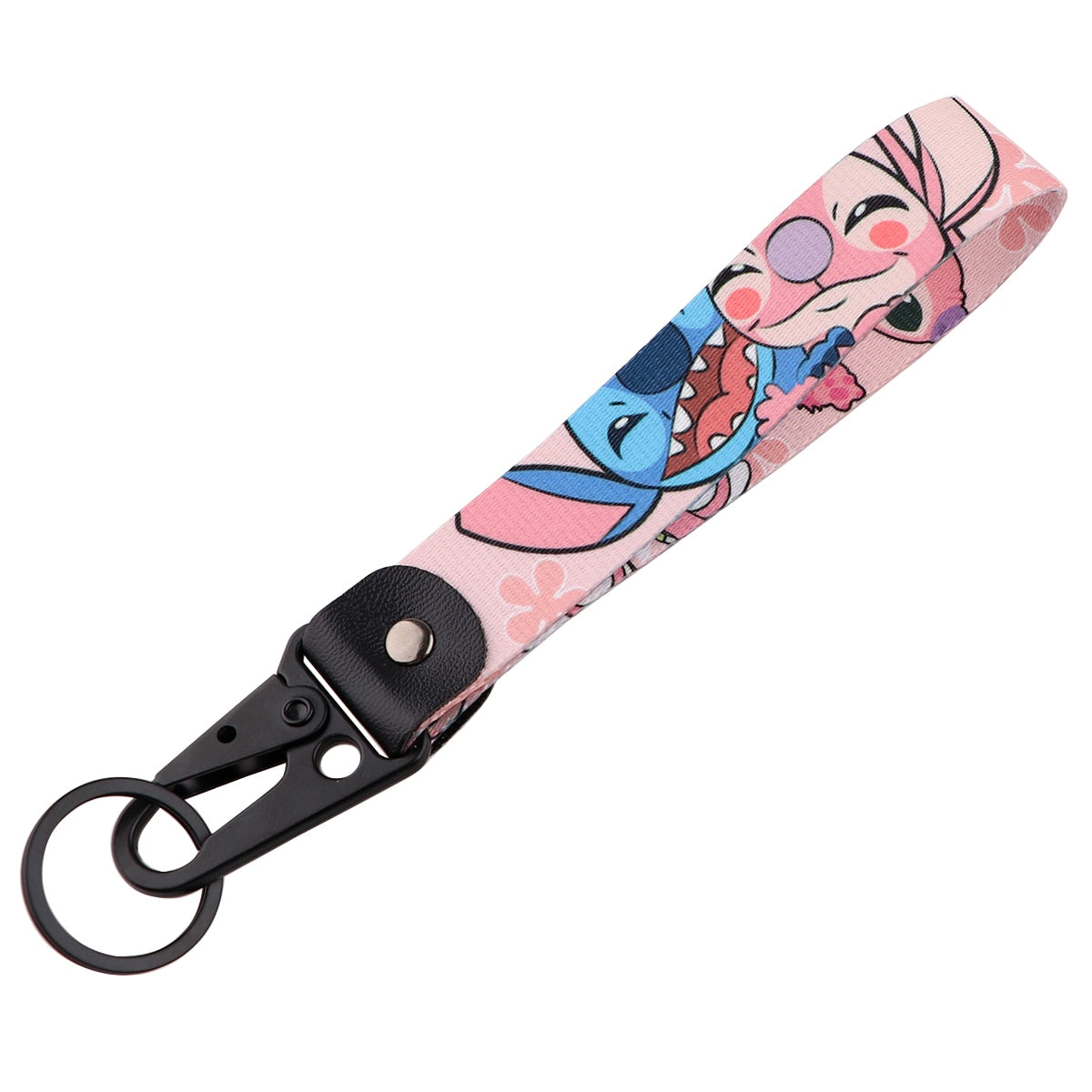 Lilo & Stitch 'Stich & Angel' Wrist Lanyard Keychain with Keyring Clip