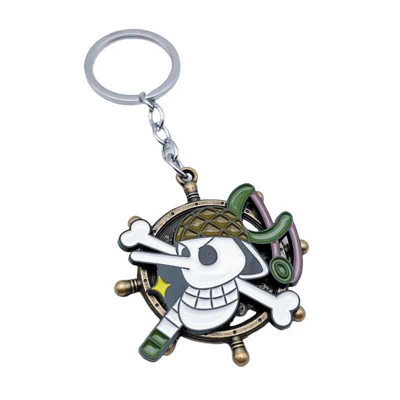 One Piece Usopp Rotatable Skull Pirate Enamel Keychain