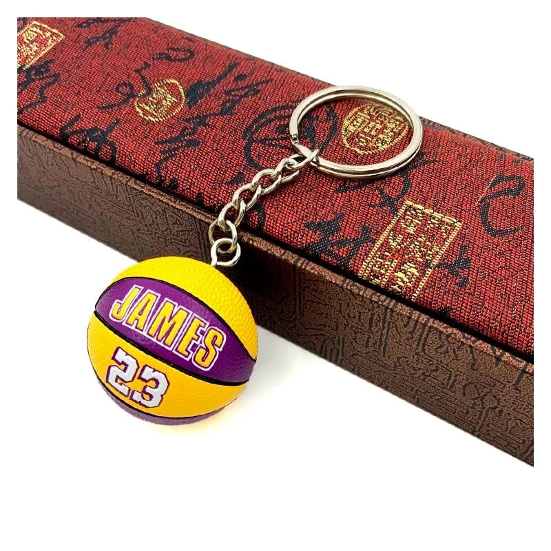 Basketball 'James 23' Keyring Rubber Keychain
