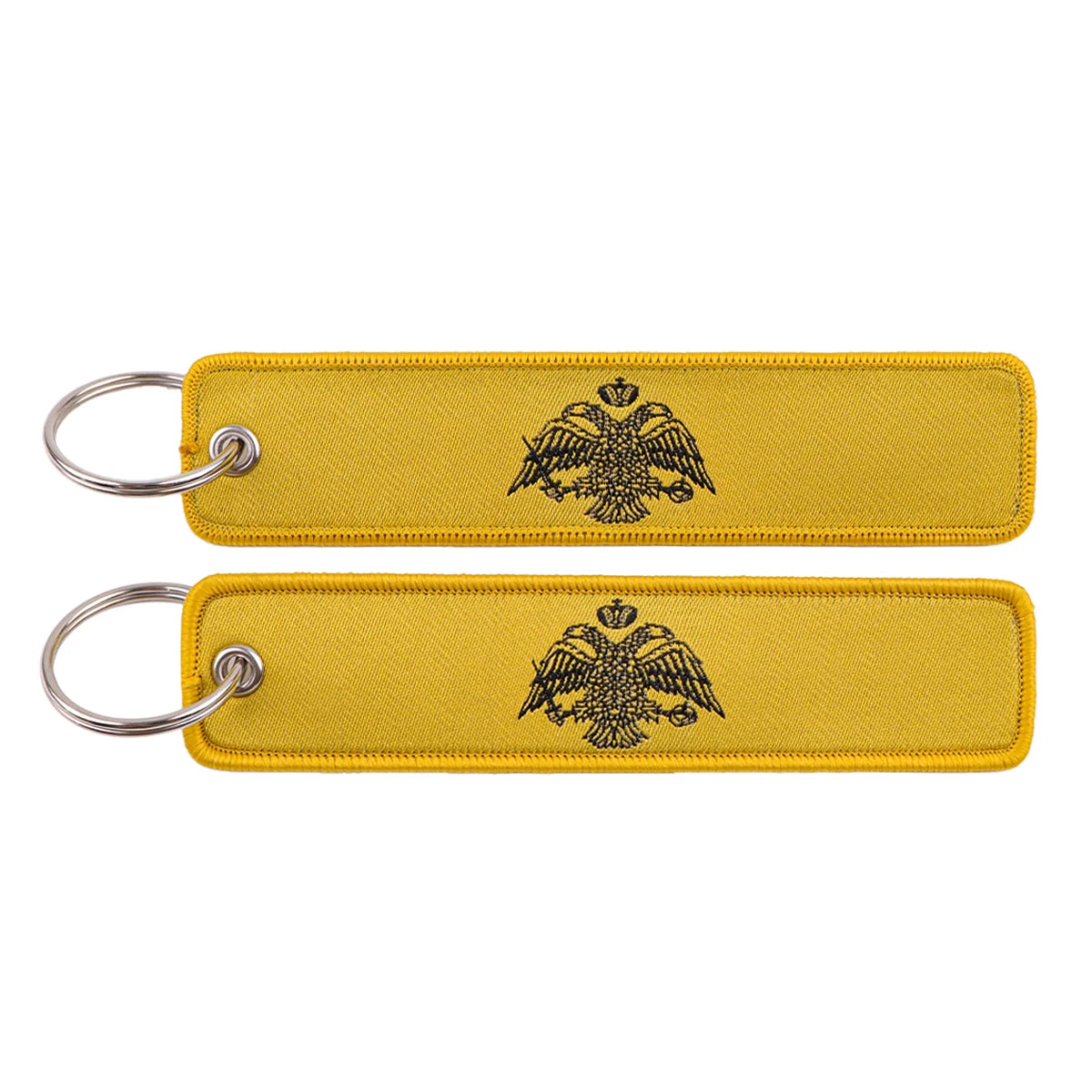 Double Headed Eagle Greek Orthodox Embroidered Keyring Keychain