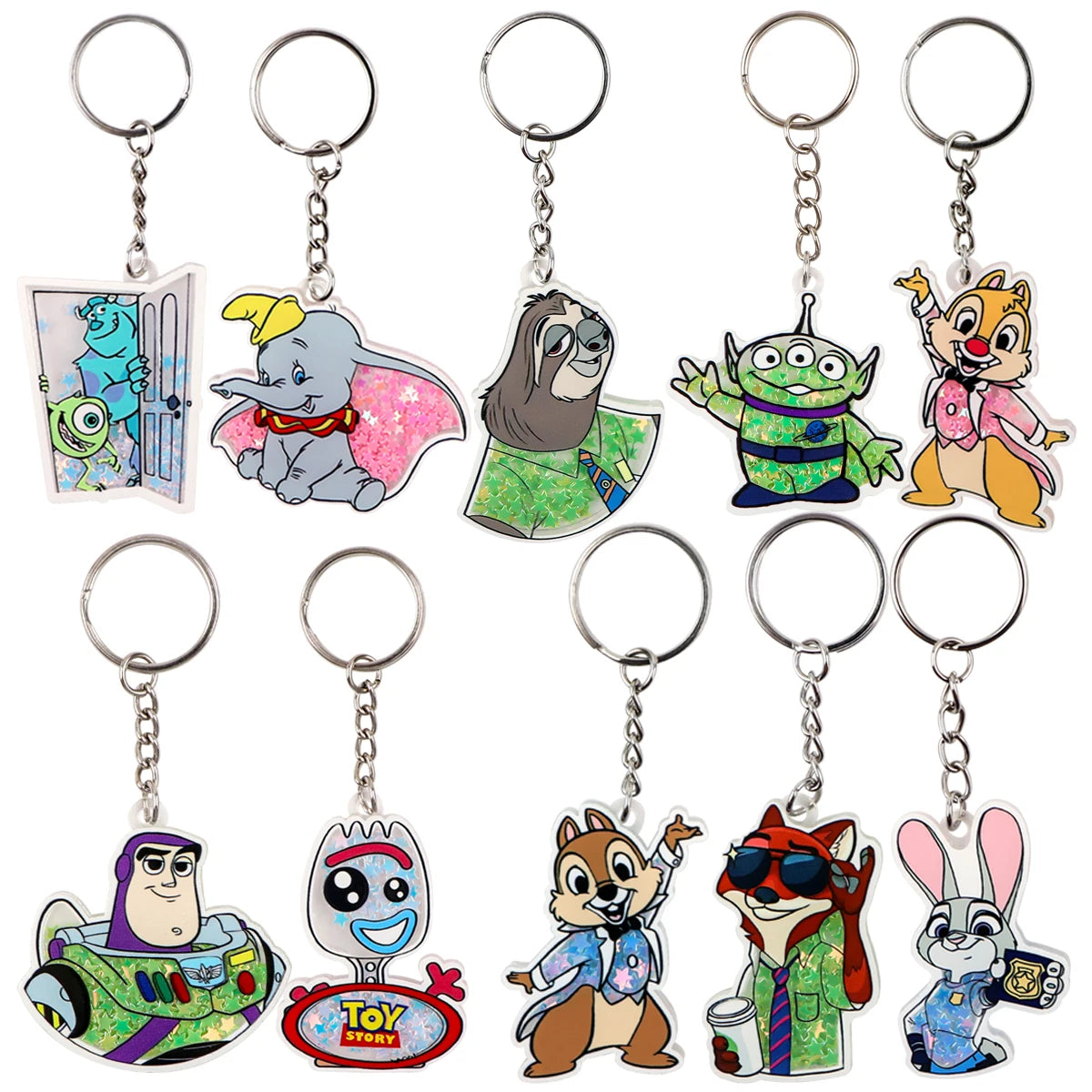 Dumbo Glitter Star Acrylic Keyring Keychain