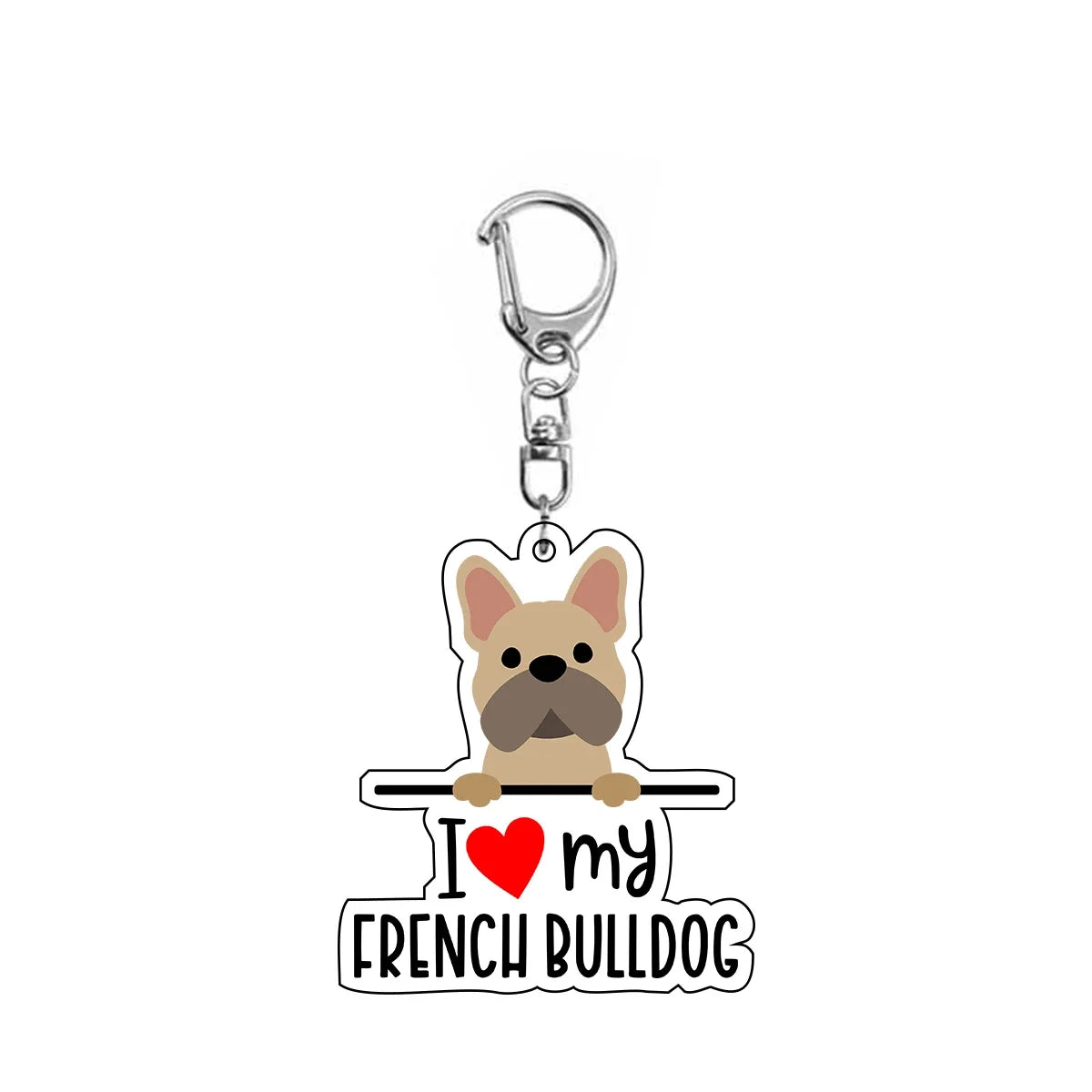 Dog 'I <3 My French Bulldog' Keyring Plastic Keychain