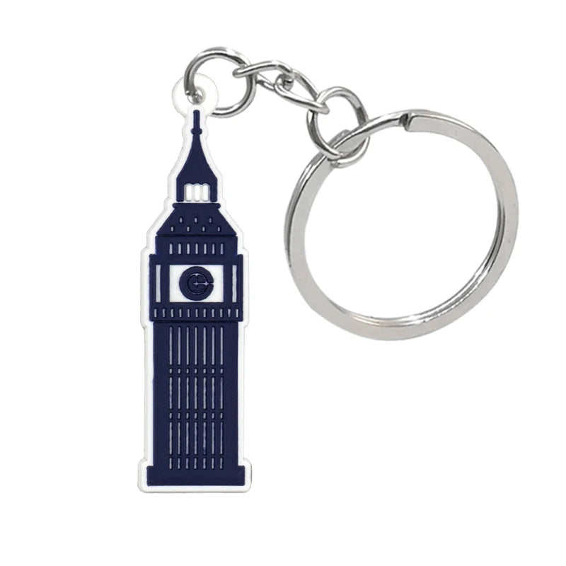 London 'Big Ben | Black' Keyring Rubber Keychain