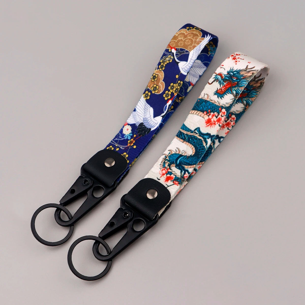 Lucky Dragon Wrist Lanyard Keyring Clip Keychain Starry Sky