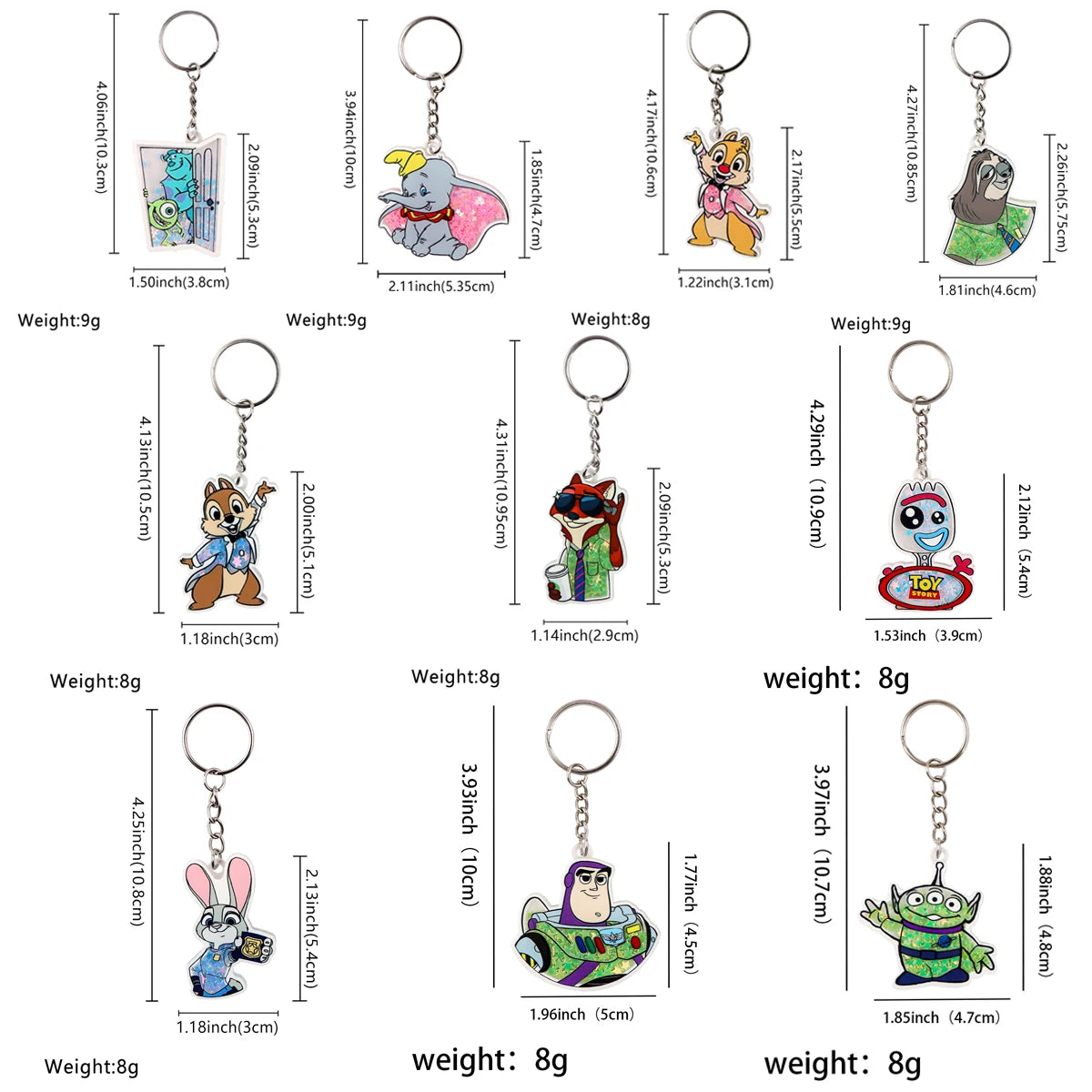 Zootopia Flash Glitter Star Acrylic Keyring Keychain