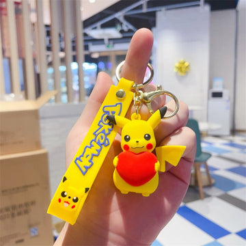 Pokemon 'Pikachu With Big Heart' Keyring PVC Keychain