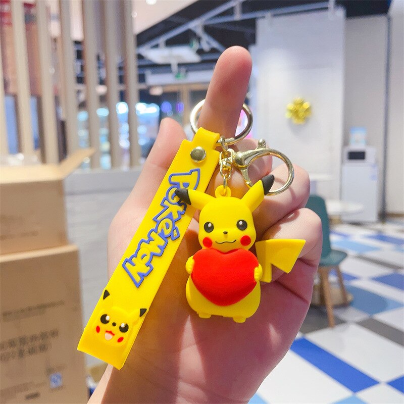 Pokemon 'Pikachu With Big Heart' Keyring PVC Keychain