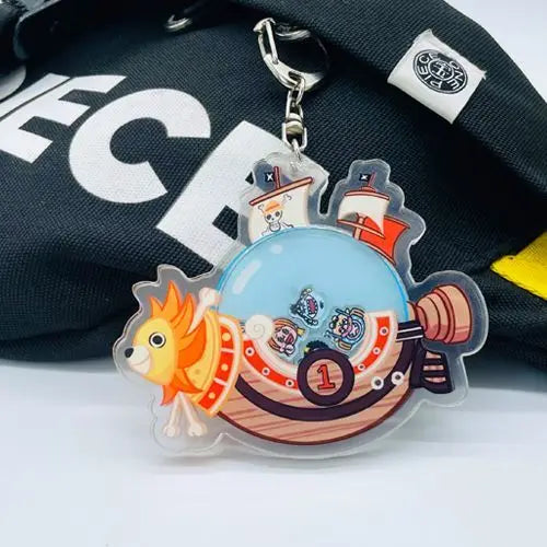 One Piece Thousand Sunny Ship Fun Pirate Shaker Acrylic Keyring Keychain