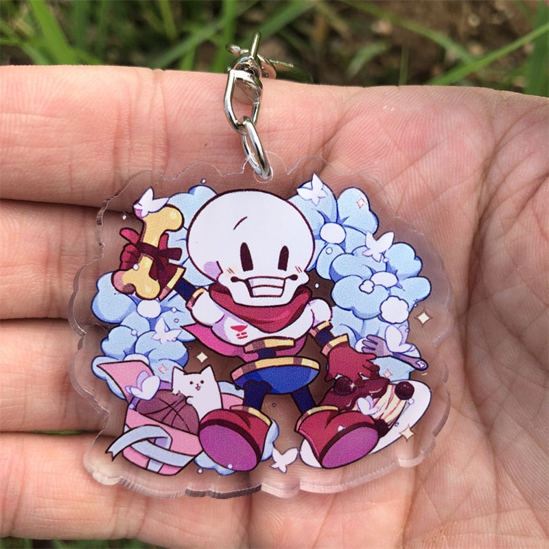Undertale Sans 'Papyrus | Flower Bed' Keyring Plastic Keychain