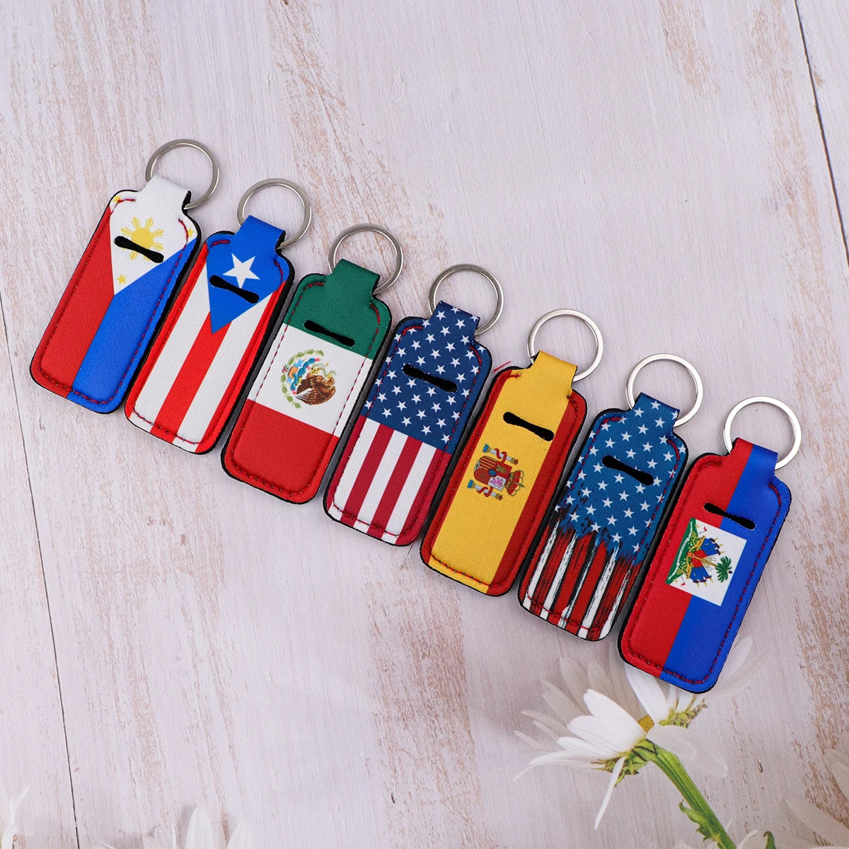 Flags of America Lipstick Holder Keychain