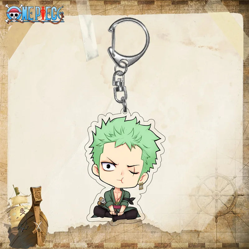 One Piece Zoro Wink Eye Chibi Acrylic Keyring Keychain