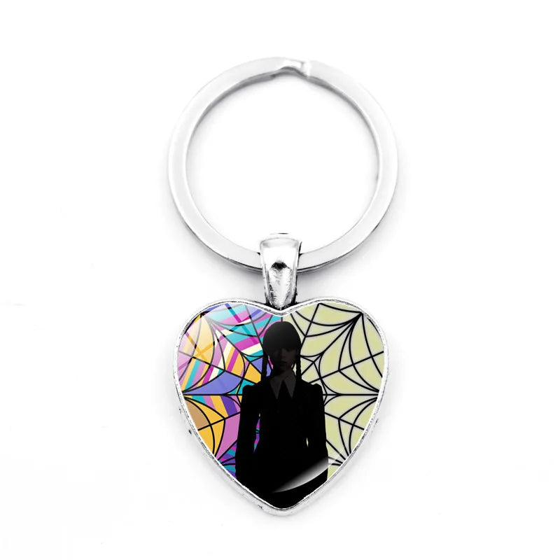 Addams Family 'Wednesday Shadow' Keyring Metal Keychain
