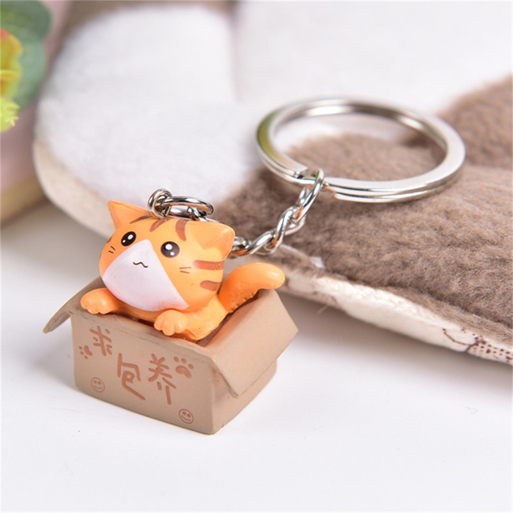 Cute Carton Cat 'Orange Cat Chidi' Keyring SIlicone Keychain