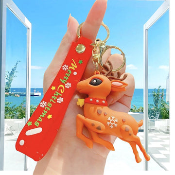 Christmas 'Reindeer' Keyring Silicone Keychain
