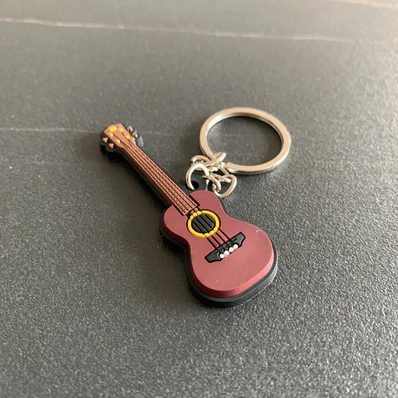 Musical Instrument 'Acoustic Guitar' Keyring Metal Keychain