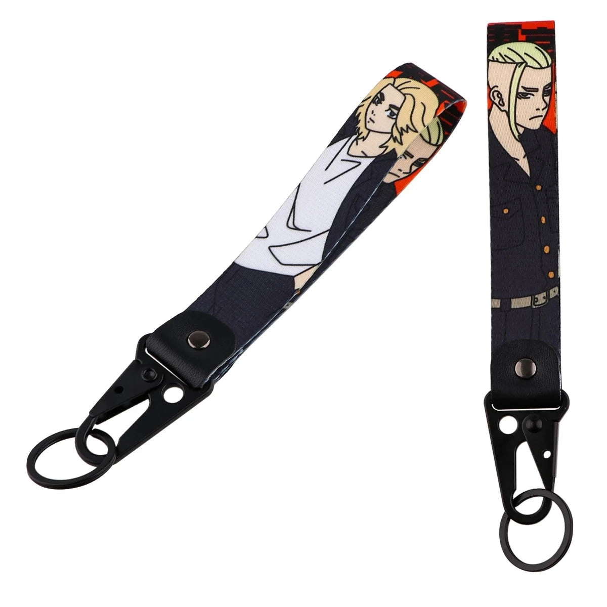 Tokyo Revengers 'Manjiro x Draken' Wrist Lanyard Keychain with Keyring Clip