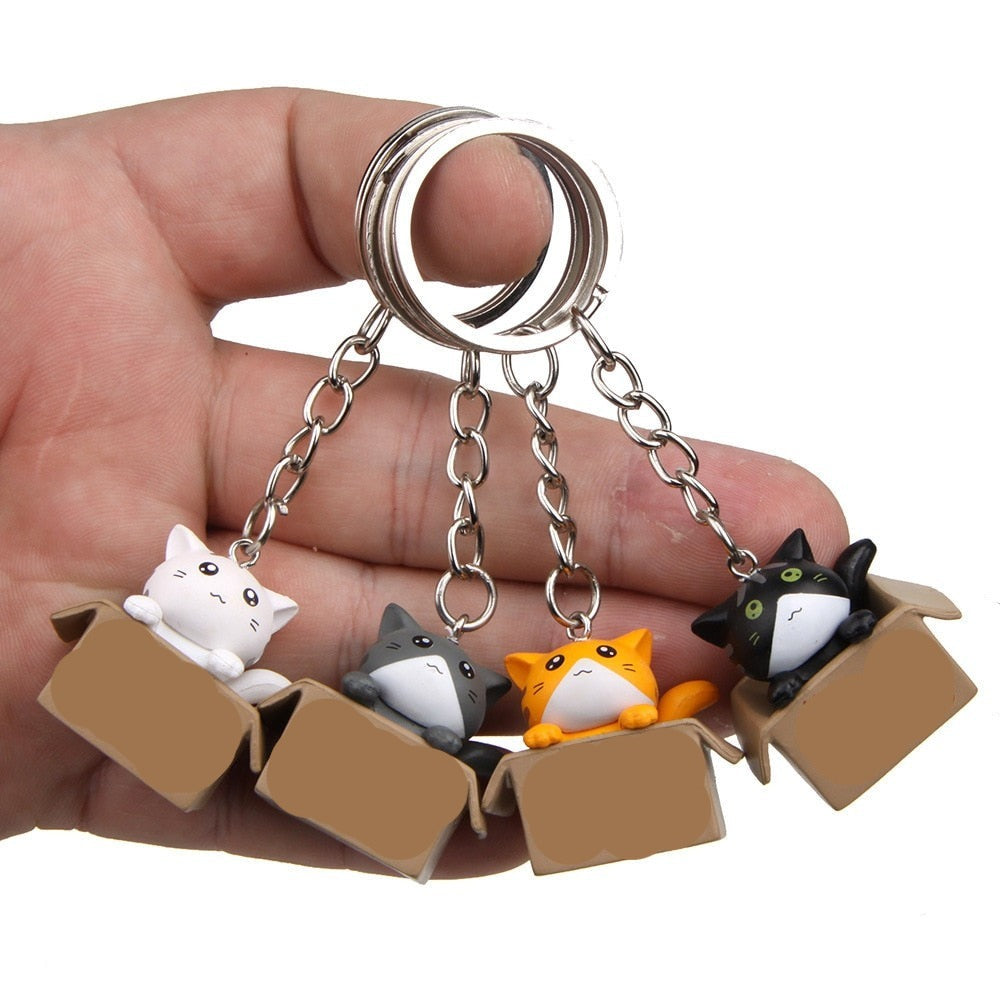 Cute Carton Cat 'Black Cat Chidi' Keyring SIlicone Keychain