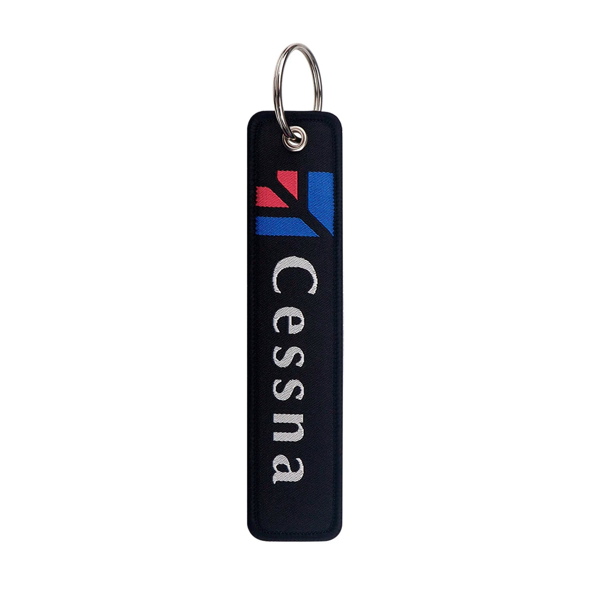 Aviation Aircraft Tag 'Cessna' Embroidered Keyring Keychain