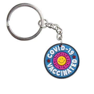 'Covid-19 Vaccinated' Keyring Metal Keychain