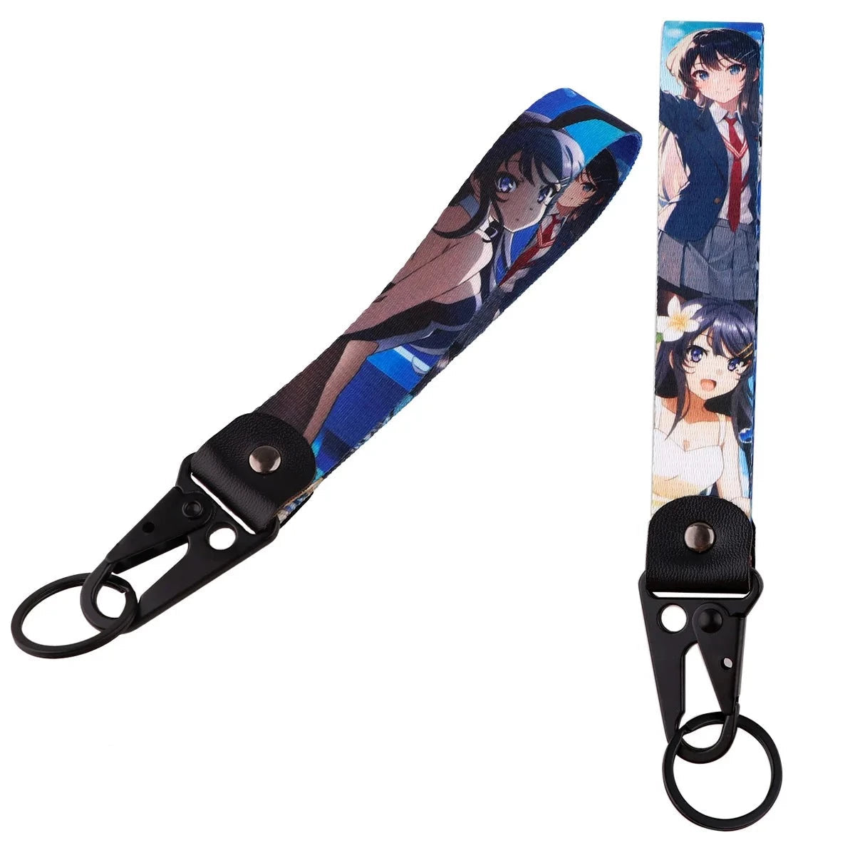 Mai Sakurajima Wrist Lanyard Keychain with Keyring Clip