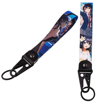 Mai Sakurajima Wrist Lanyard Keychain with Keyring Clip