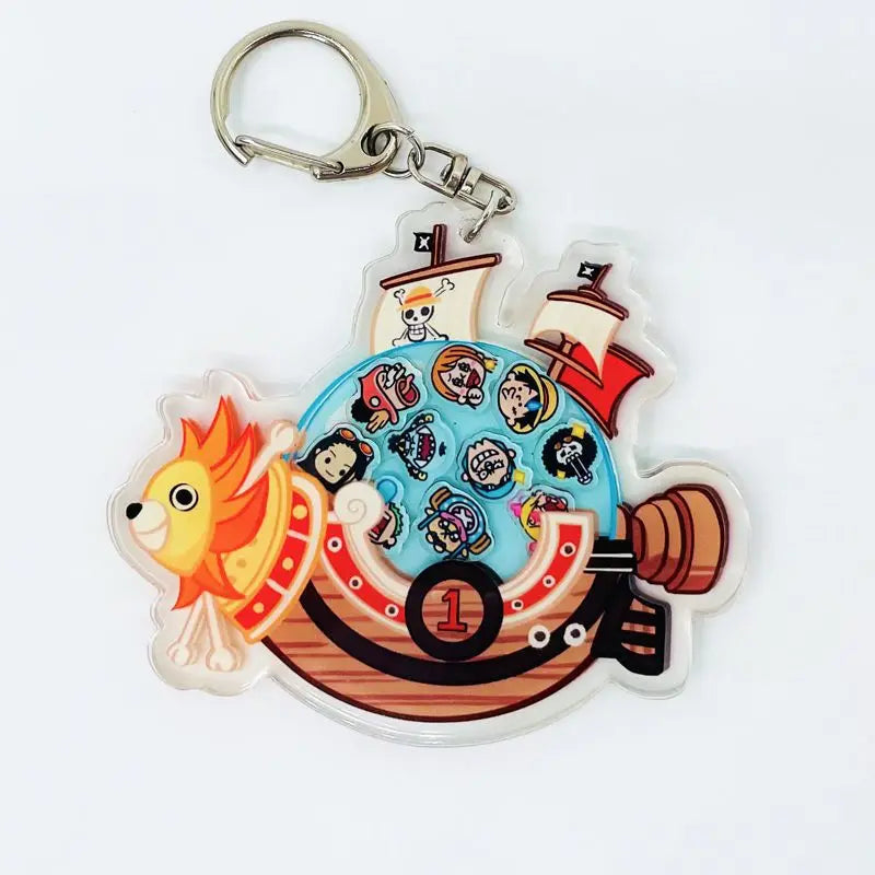 One Piece Thousand Sunny Ship Fun Pirate Shaker Acrylic Keyring Keychain