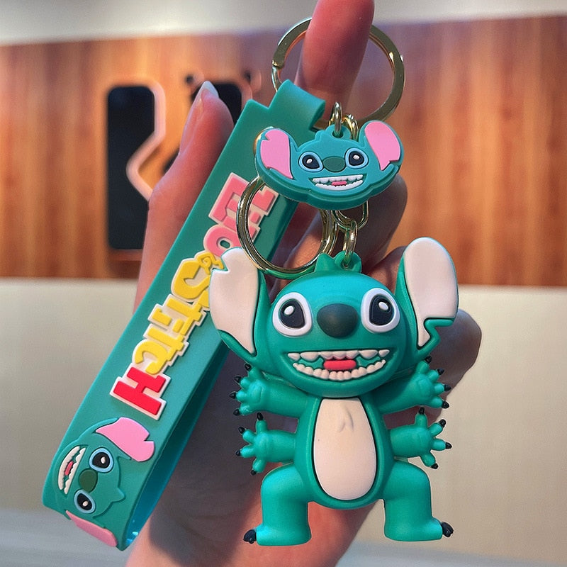 Lilo & Stitch 'Stich Four Hands' Keyring Silicone Keychain