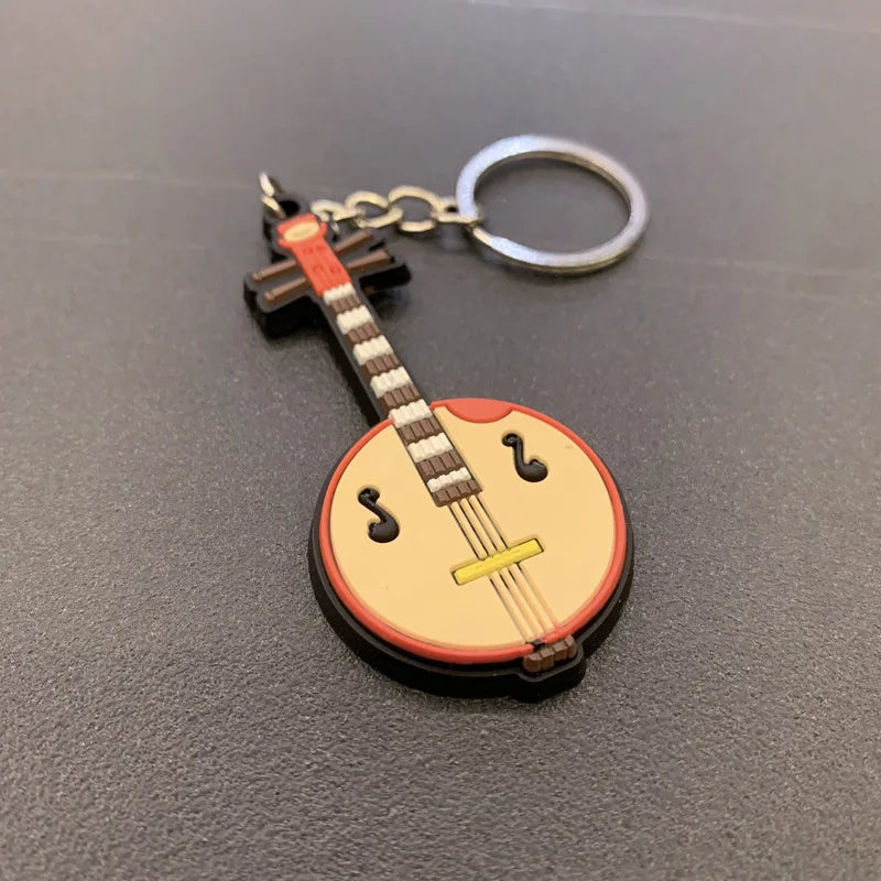 Musical Instrument 'Zhongruan' Keyring Metal Keychain