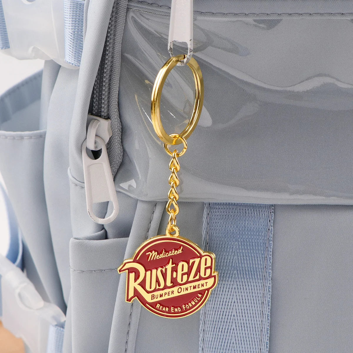 Cars Movie Rust-eze Bumper Ointment Enamel Keyring Keychain